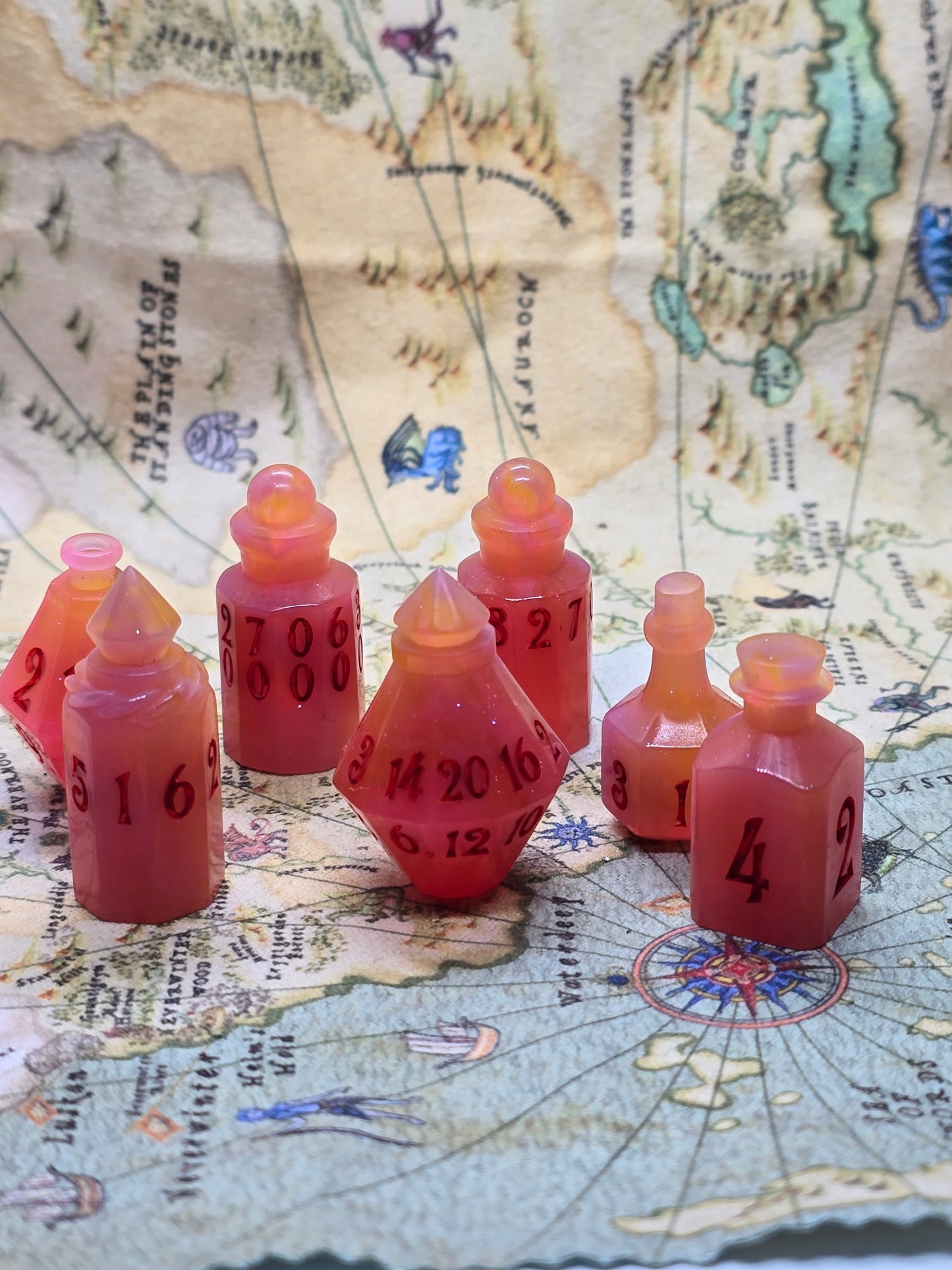 Fruit salad handmade potion bottle dice