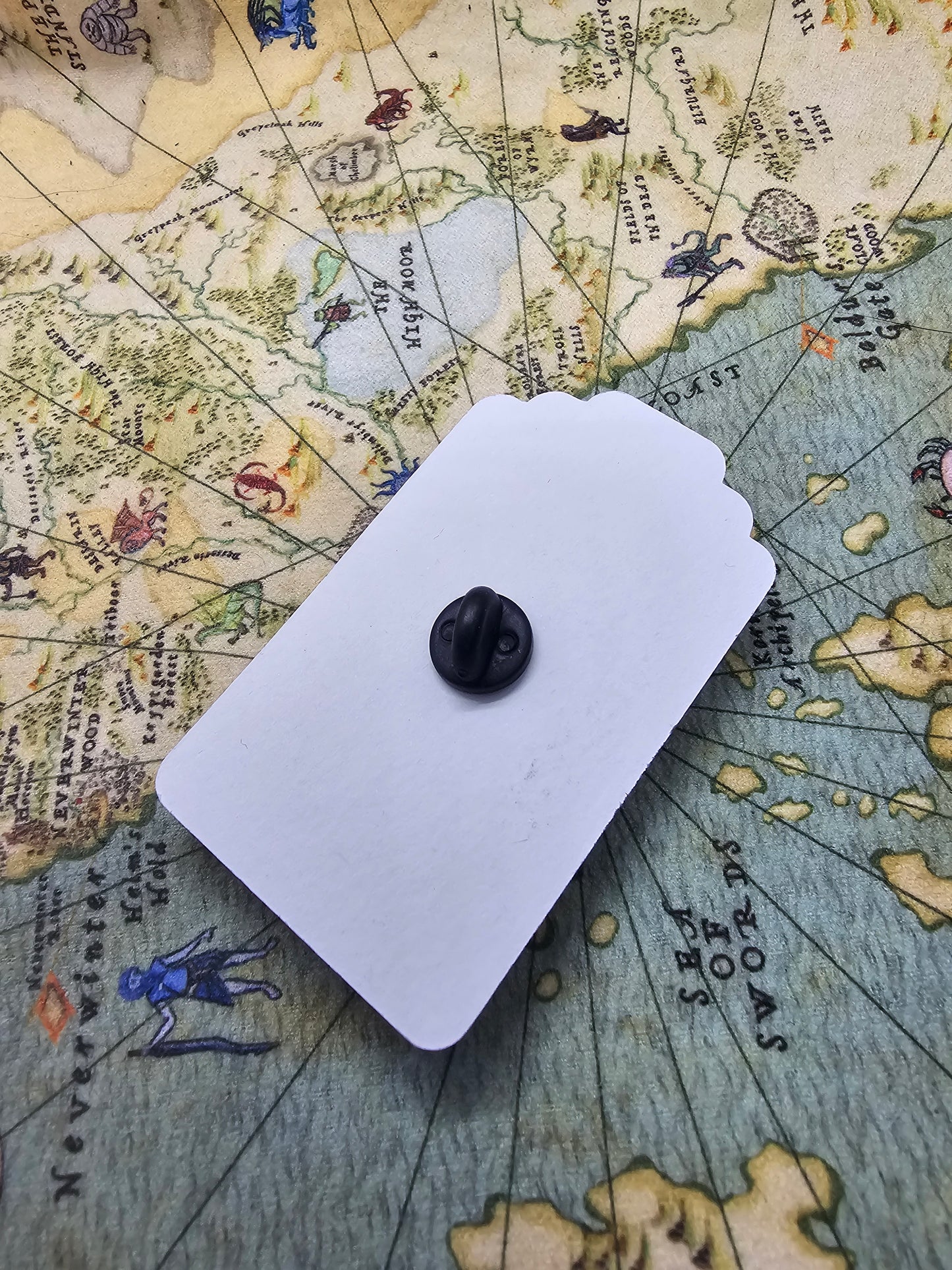 Seeker of dice pin badge