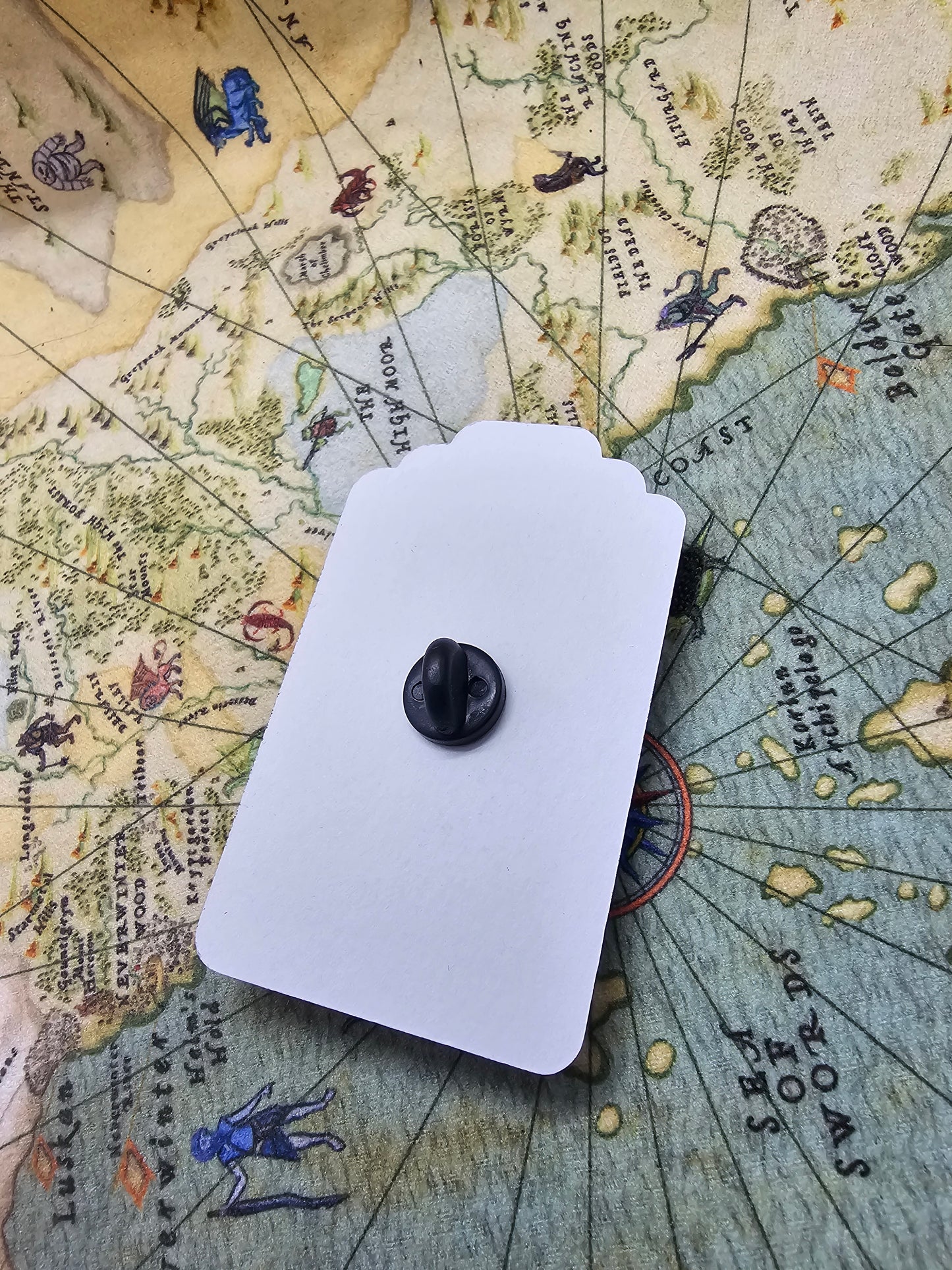 Seeker of dice pin badge