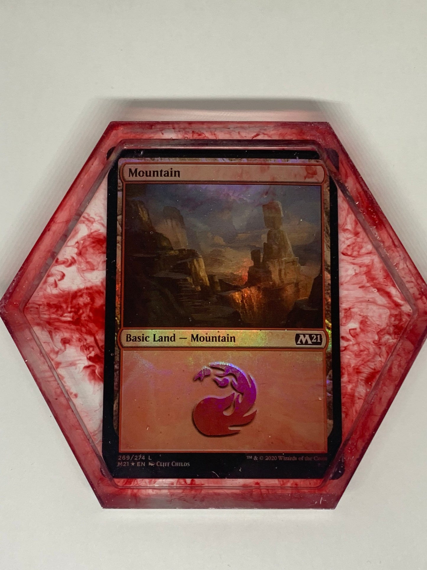 Magic the gathering resin coaster shiney/ foily land card
