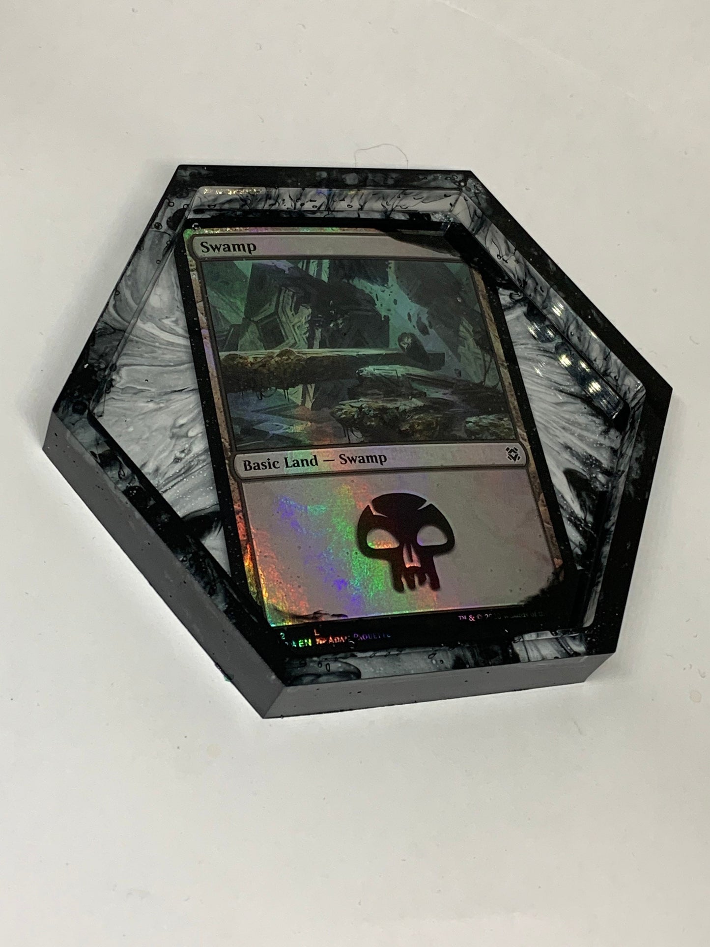 Magic the gathering resin coaster shiney/ foily land card
