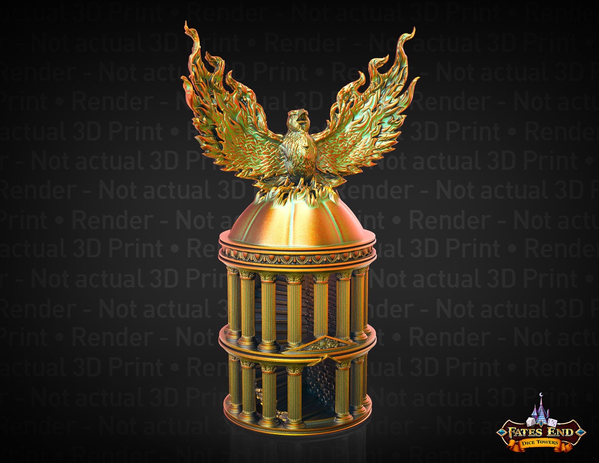 Phoenix Fates End Dice Tower - DnD, RPG, Call of Cthulhu, Dungeons and Dragons, Pathfinder, Table Top Gaming