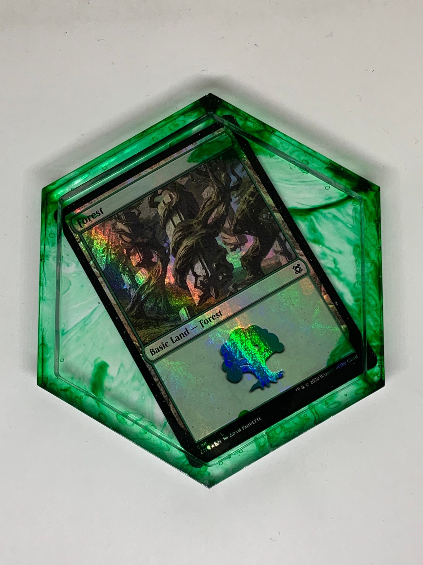 Magic the gathering resin coaster shiney/ foily land card