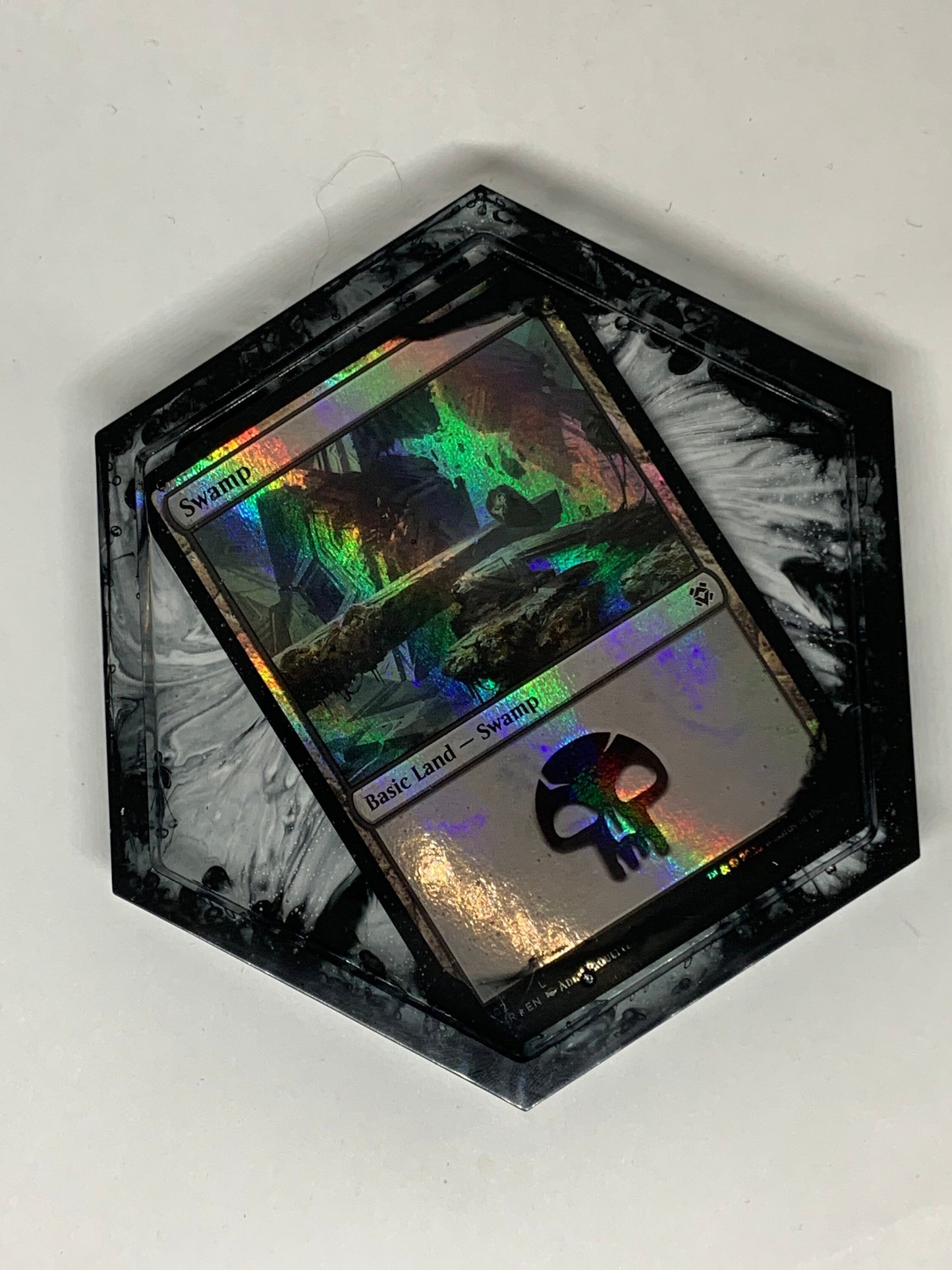 Magic the gathering resin coaster shiney/ foily land card