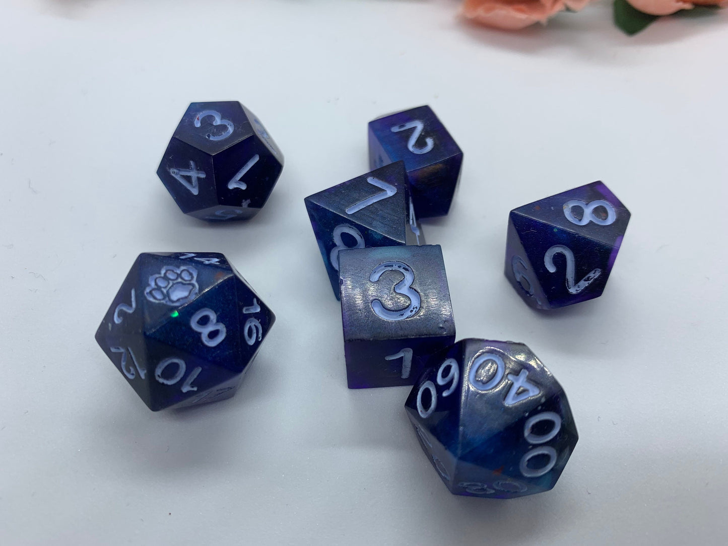 Galaxy Handmade Resin Edge Dice Set