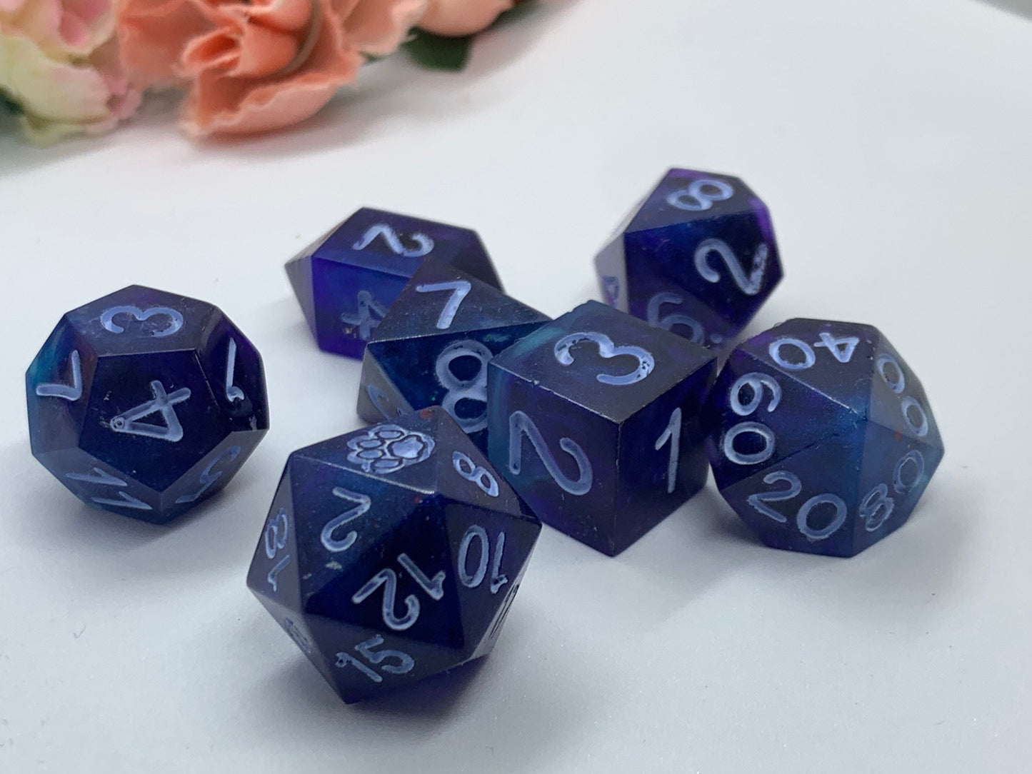 Galaxy Handmade Resin Edge Dice Set