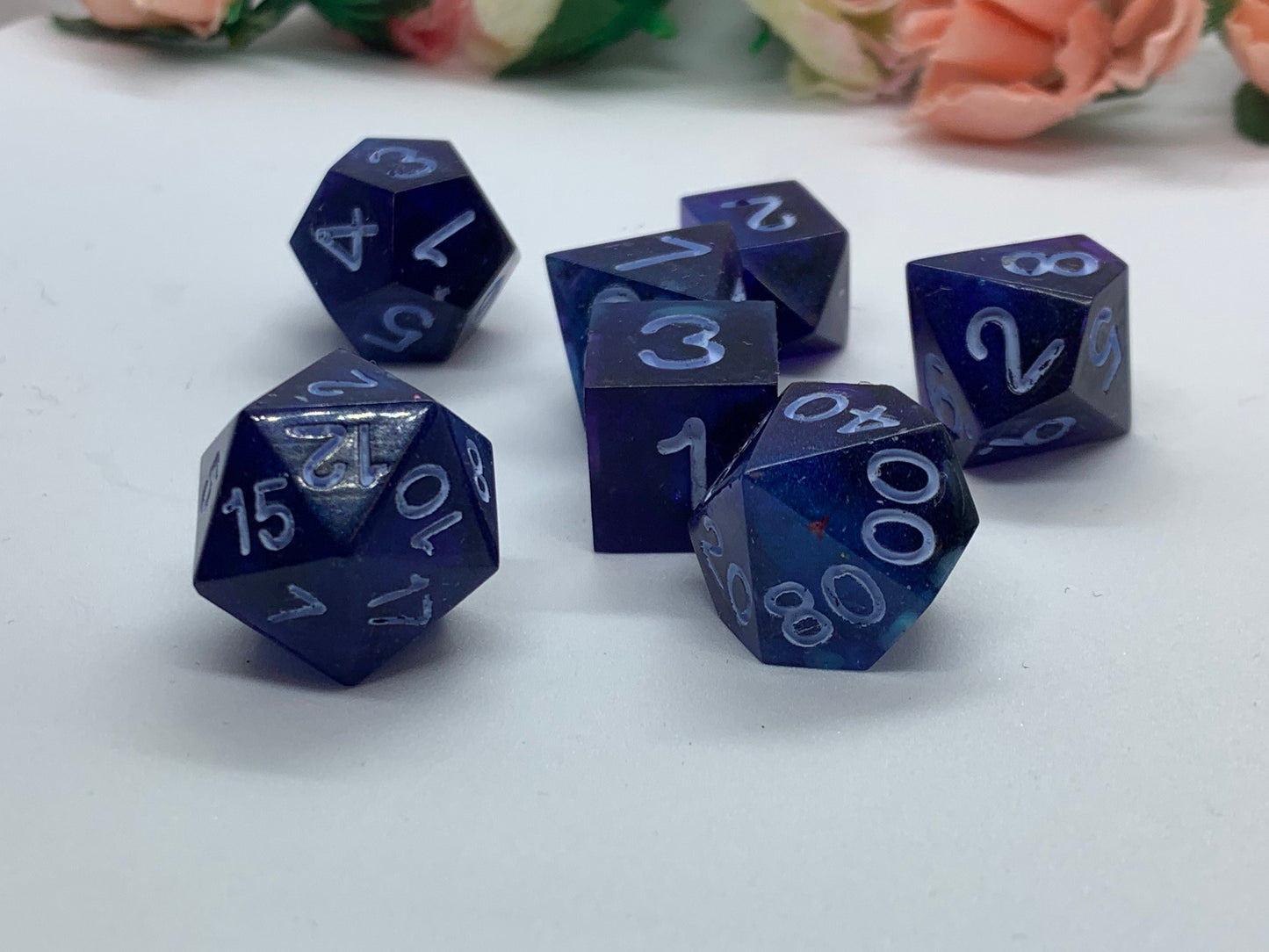 Galaxy Handmade Resin Edge Dice Set