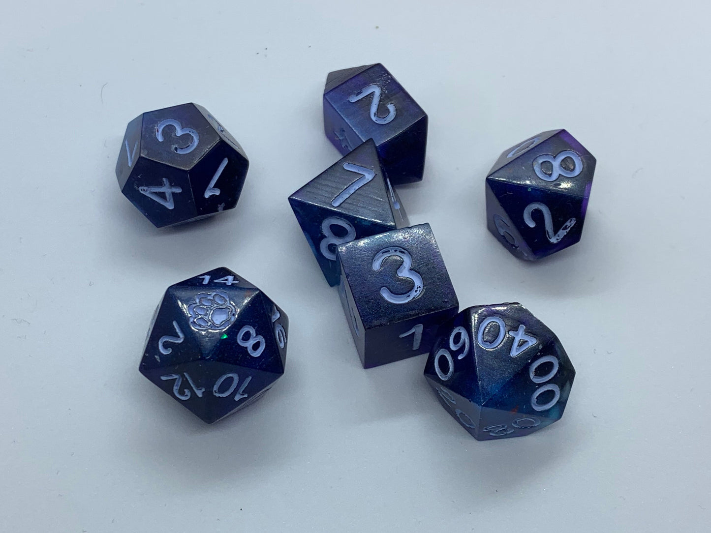 Galaxy Handmade Resin Edge Dice Set
