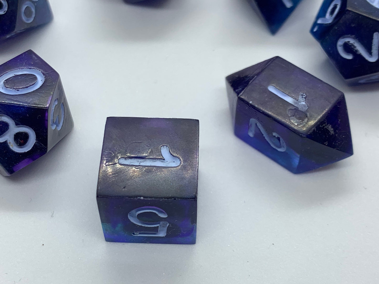 Galaxy Handmade Resin Edge Dice Set
