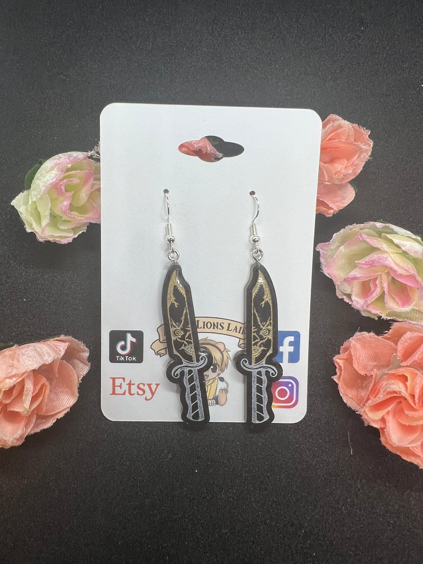 Chucky Knife Handmade Resin Earrings