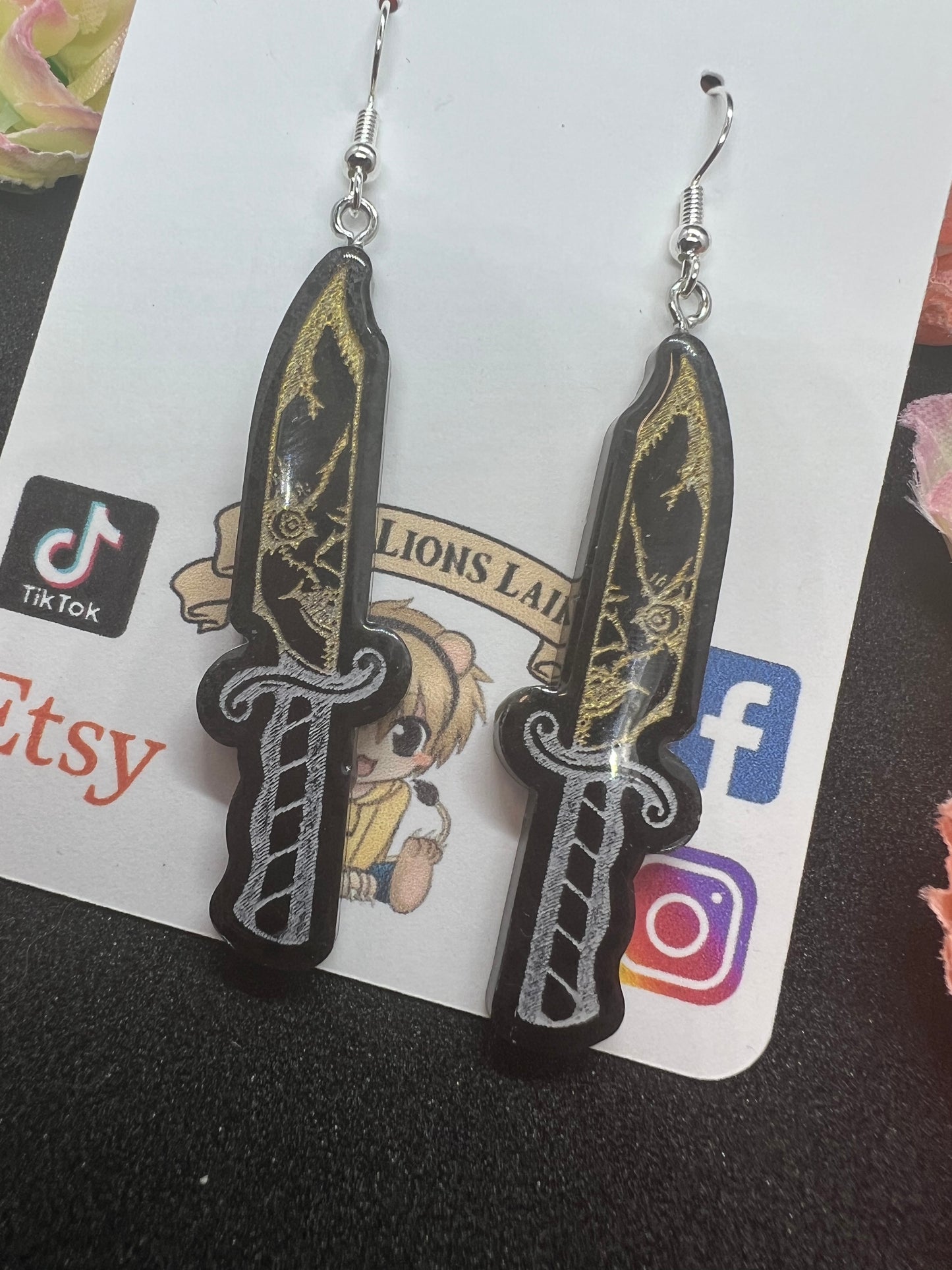 Chucky Knife Handmade Resin Earrings