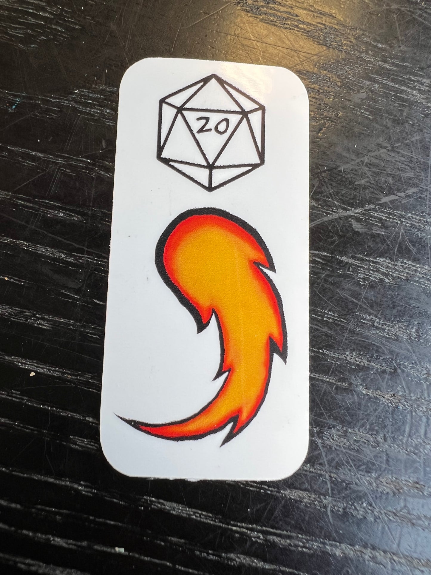 D20 fireball semicolon mental health sticker