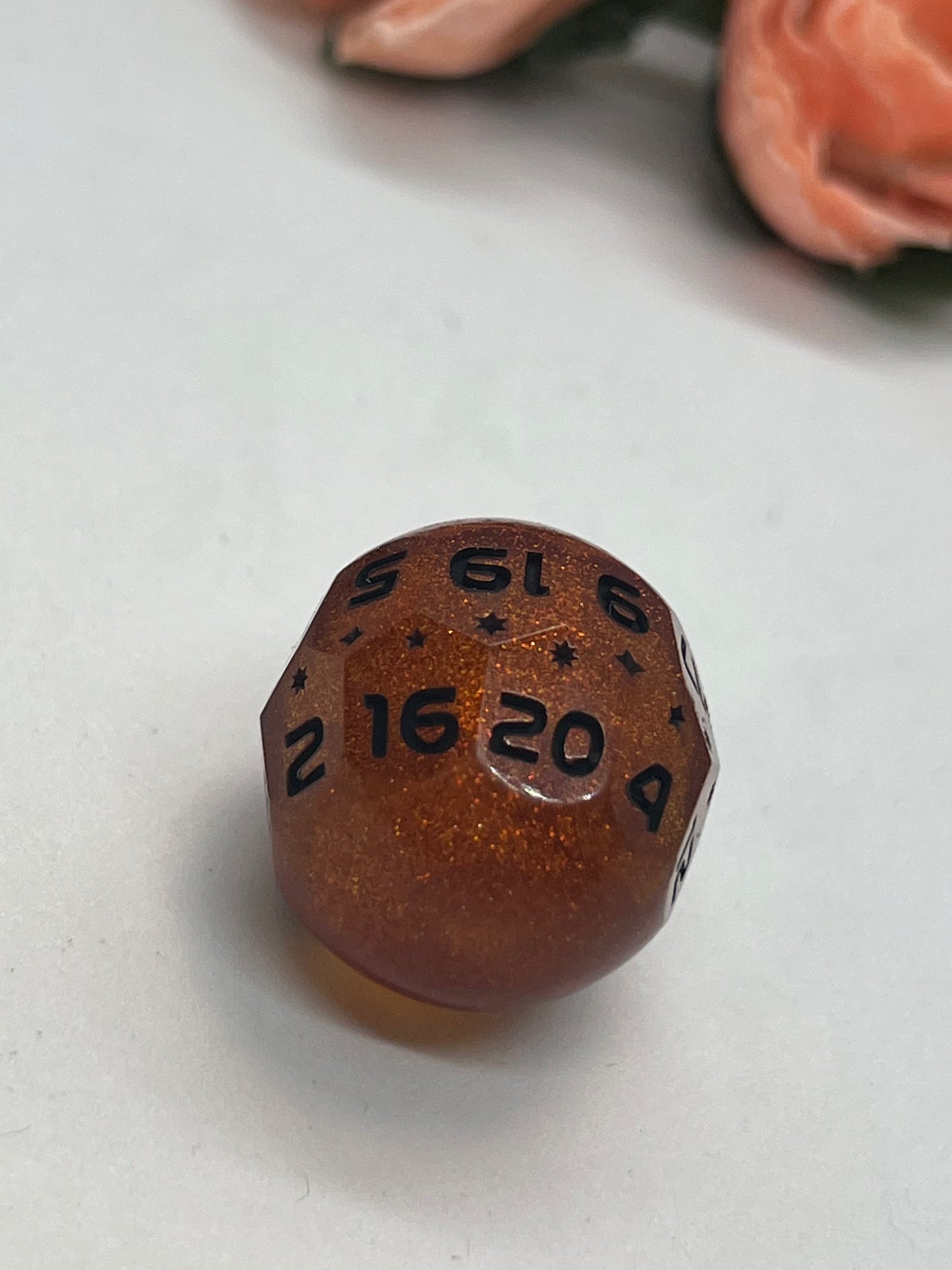 Pumpkin Spice Handmade Resin Orb Dice Set