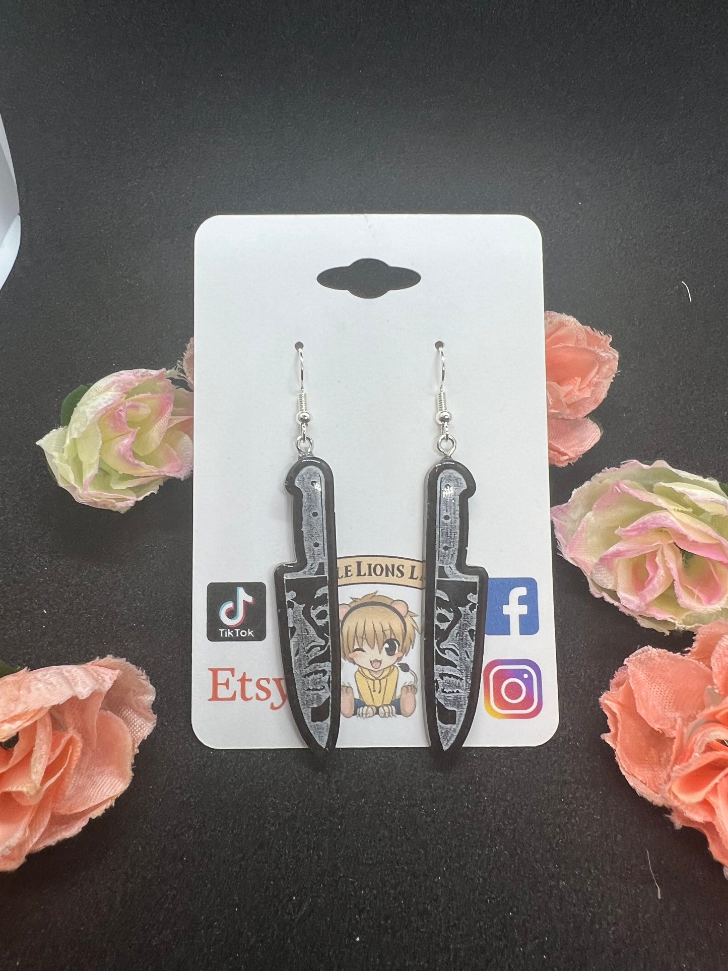 Comic Styled Vampire Handmade Resin Earrings