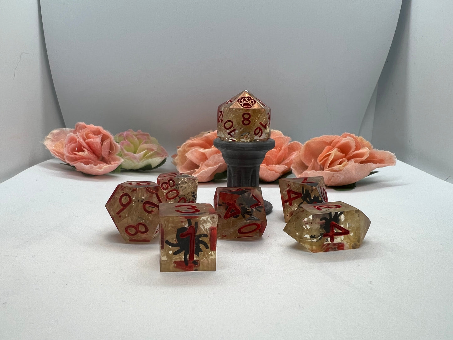 Spiders Web Handmade 7 Set Sharp Edge Dice
