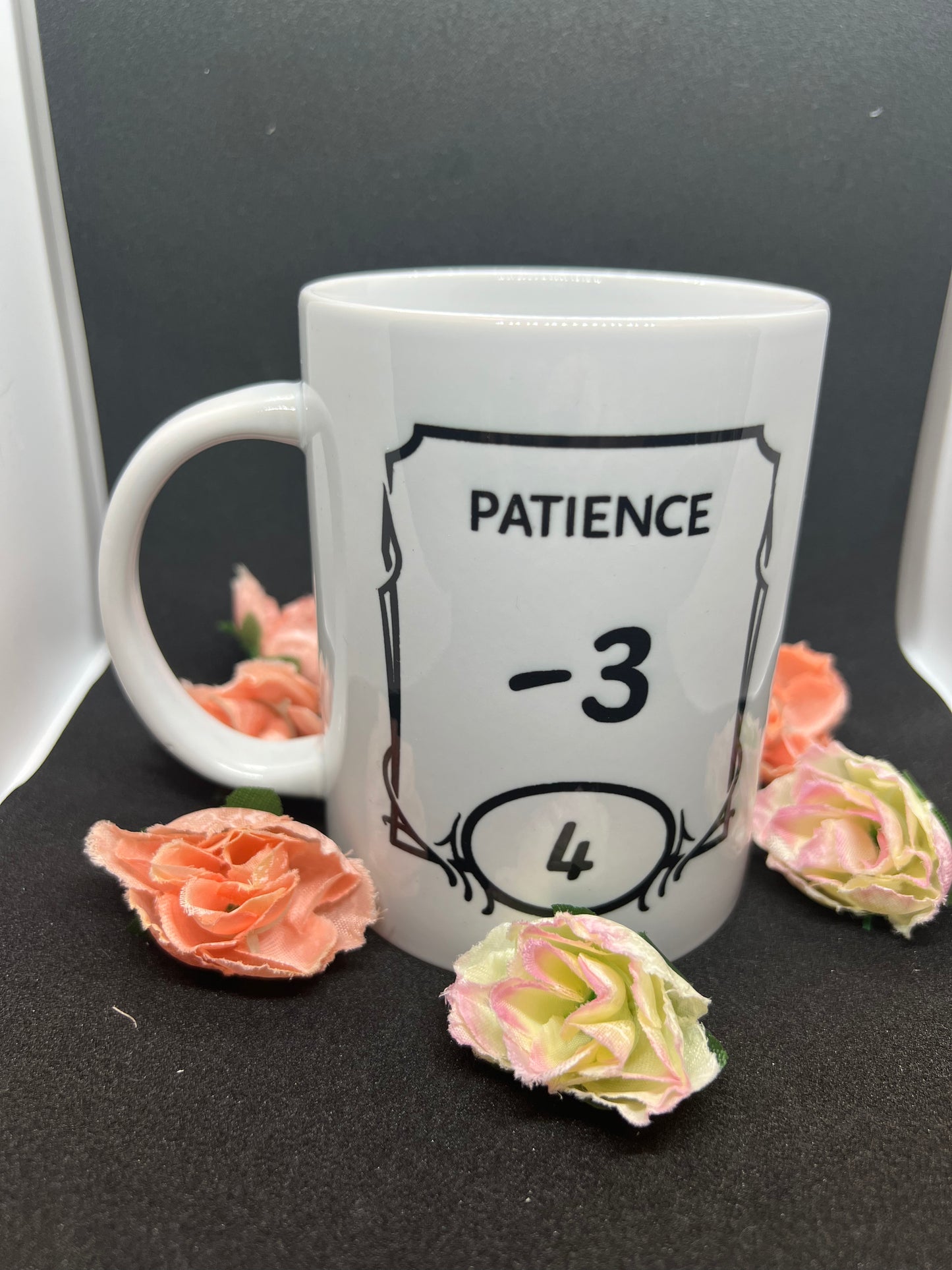 DND Mug - ""Patients -3"", Dungeons and Dragons Mug for DM and Players, Funny Ceramic Mug Gift for Tea and Coffee