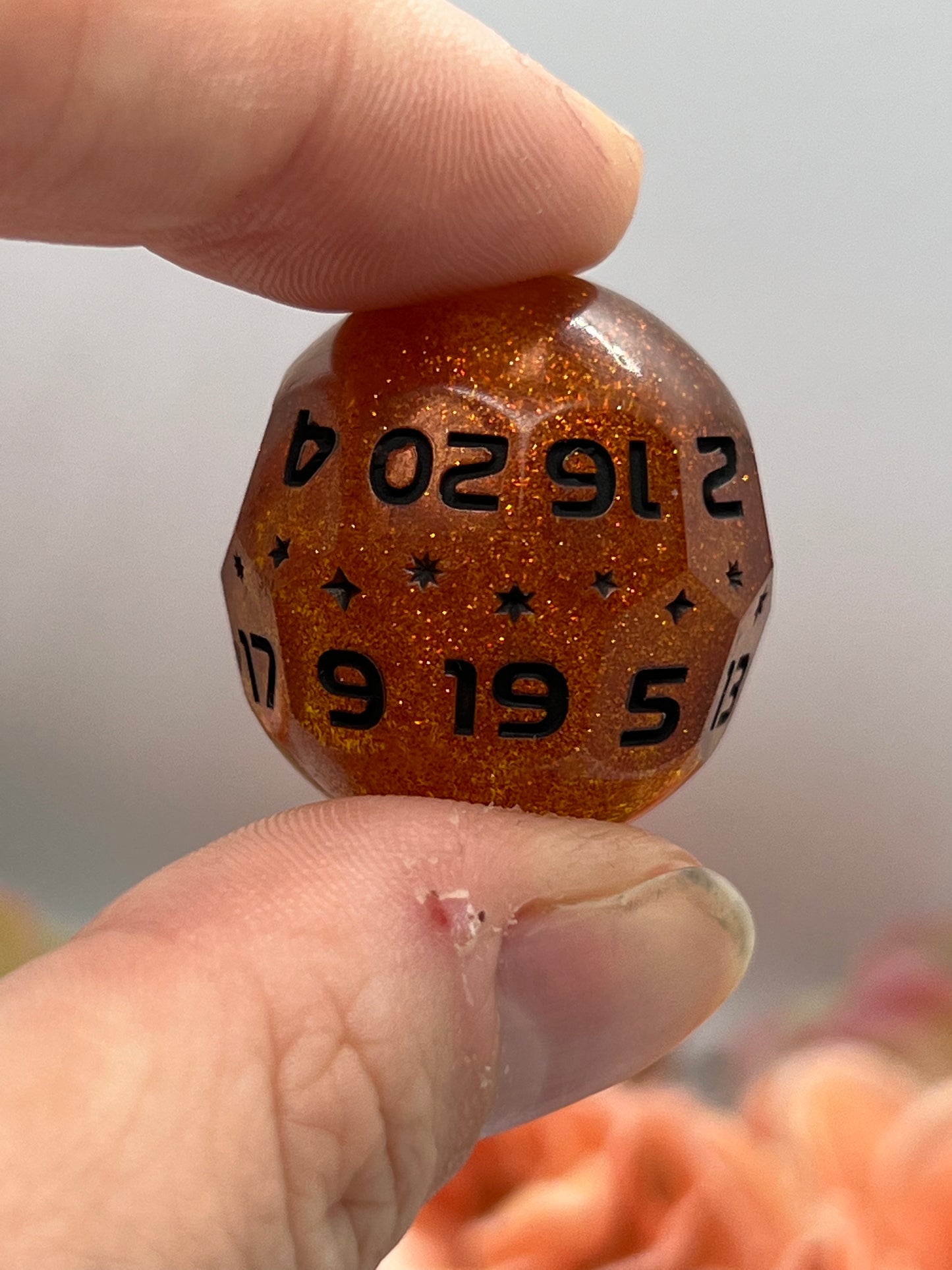 Pumpkin Spice Handmade Resin Orb Dice Set