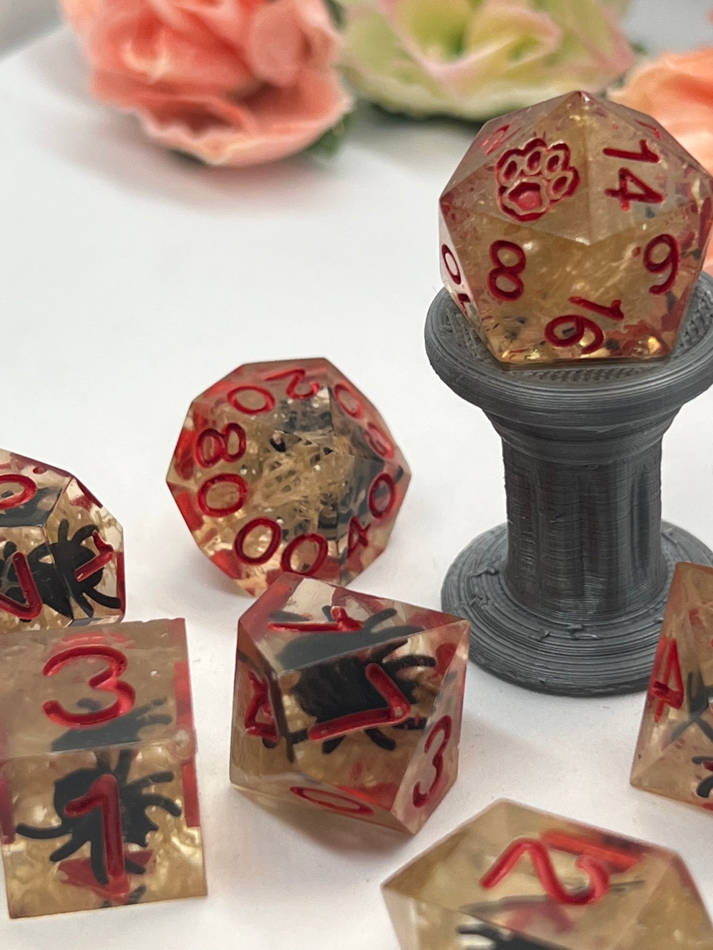 Spiders Web Handmade 7 Set Sharp Edge Dice