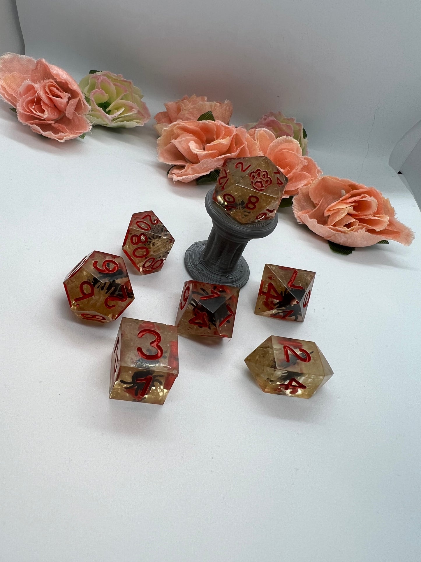 Spiders Web Handmade 7 Set Sharp Edge Dice