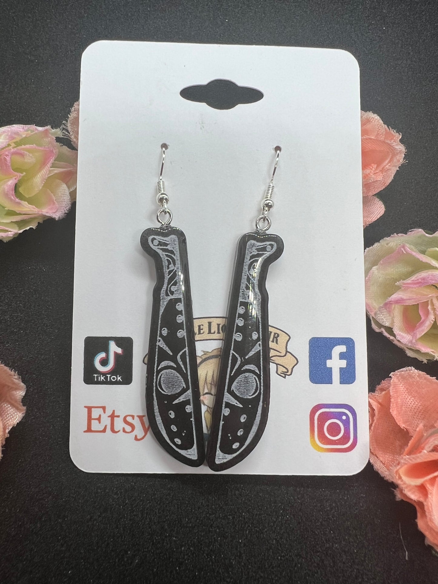 Jason Voorhees Mask Handmade Resin Earrings