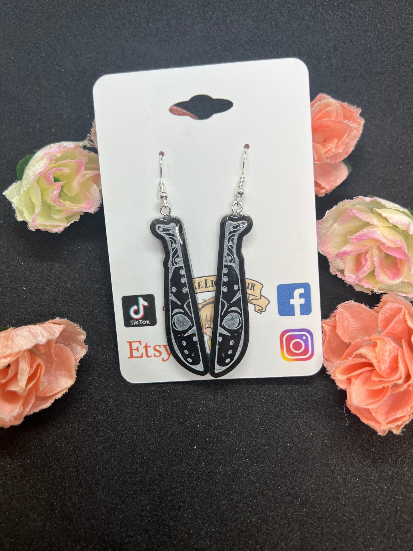 Jason Voorhees Mask Handmade Resin Earrings
