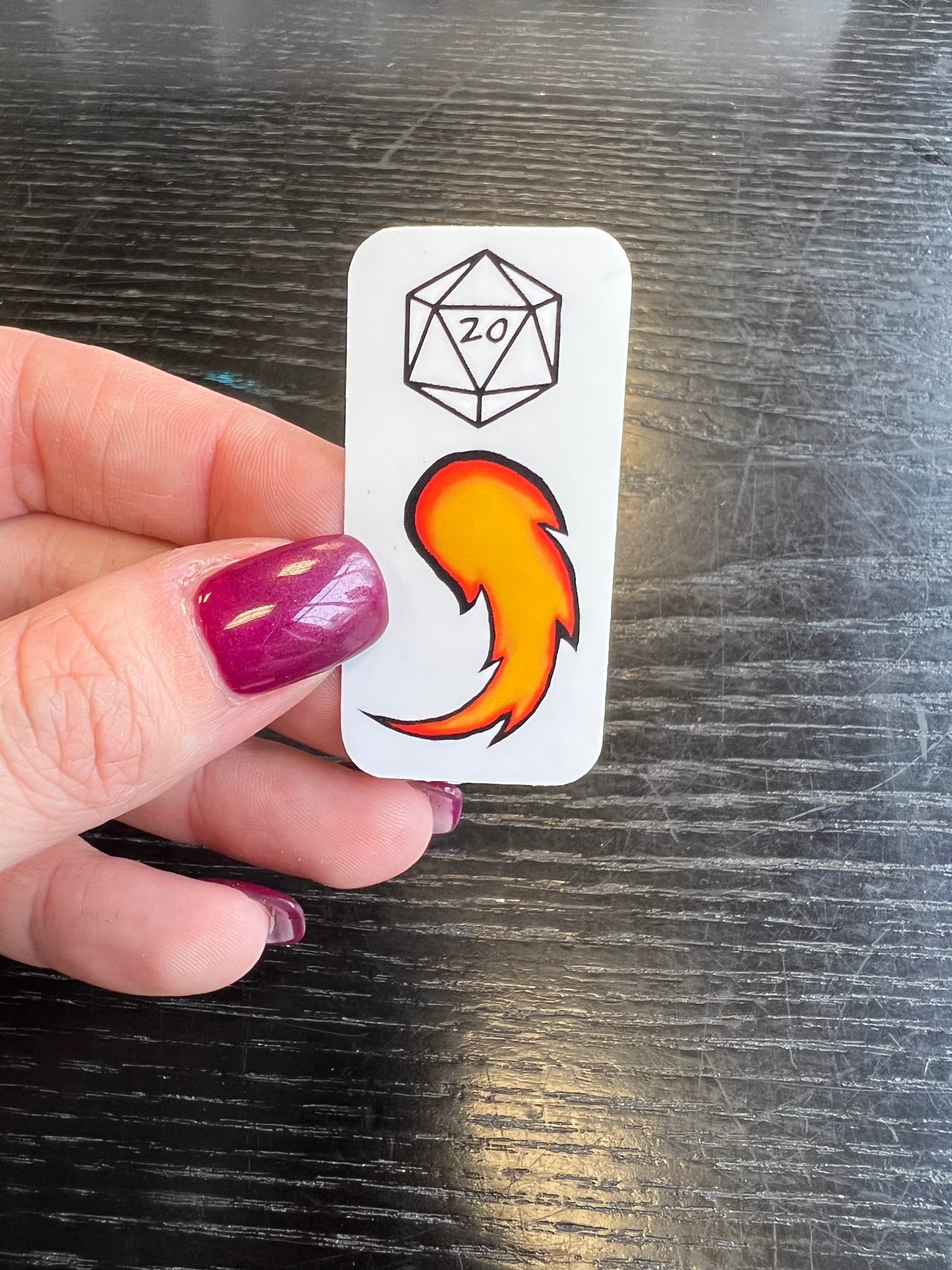 D20 fireball semicolon mental health sticker