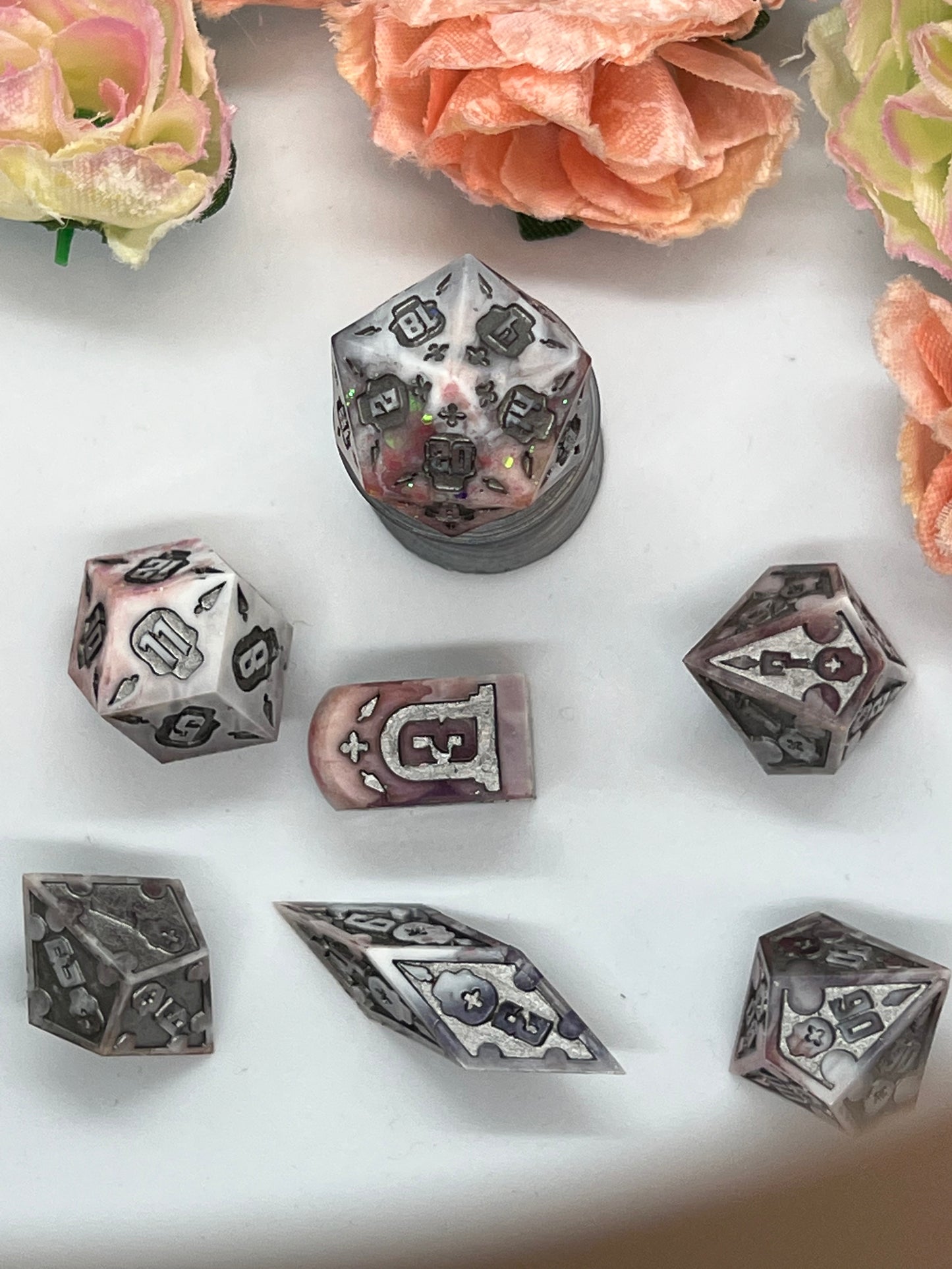 Punk Princess Handmade Resin Tombstone Dice Set