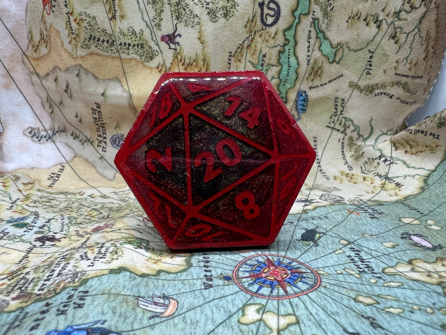 Vampiric inspired D20 phone grip