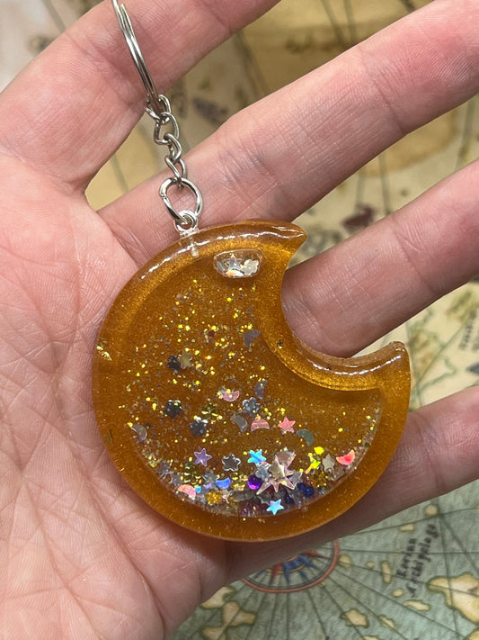 Bronze moon shaker keychain