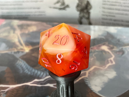 Summer Cocktail Handmade 35MM Resin Chonk Dice D20