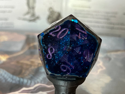 Purple Geode Handmade Resin Chonk Dice D20