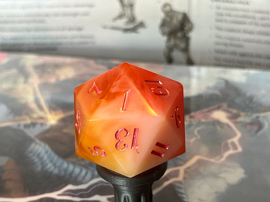 Summer Cocktail Handmade 35MM Resin Chonk Dice D20