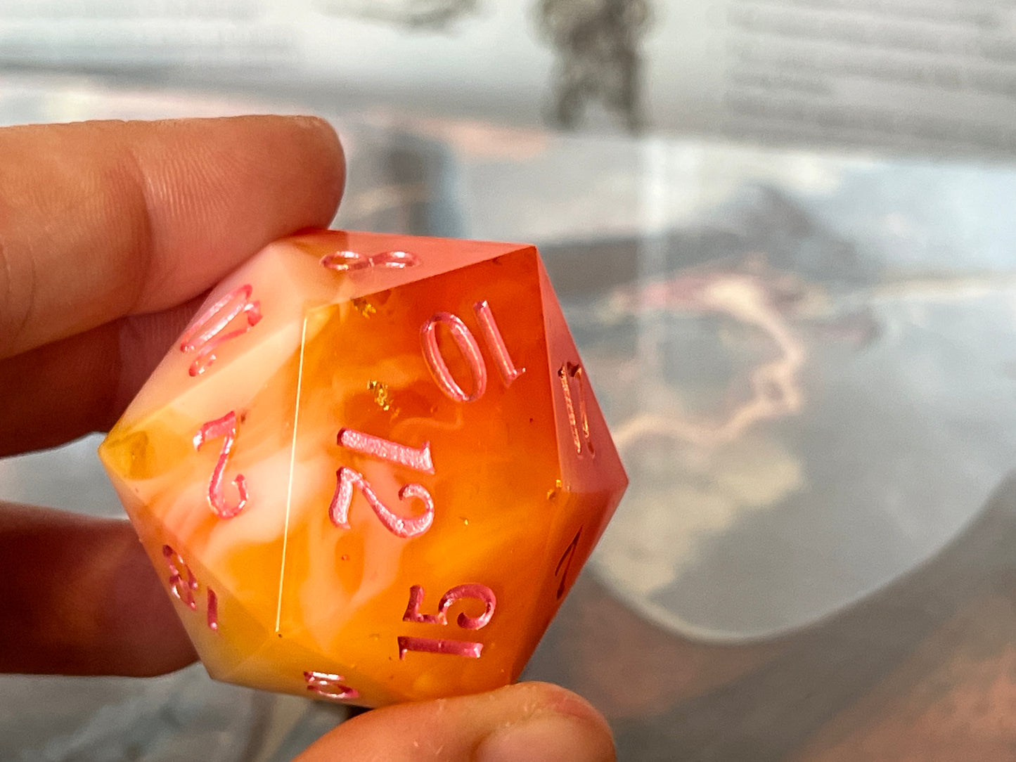 Summer Cocktail Handmade 35MM Resin Chonk Dice D20