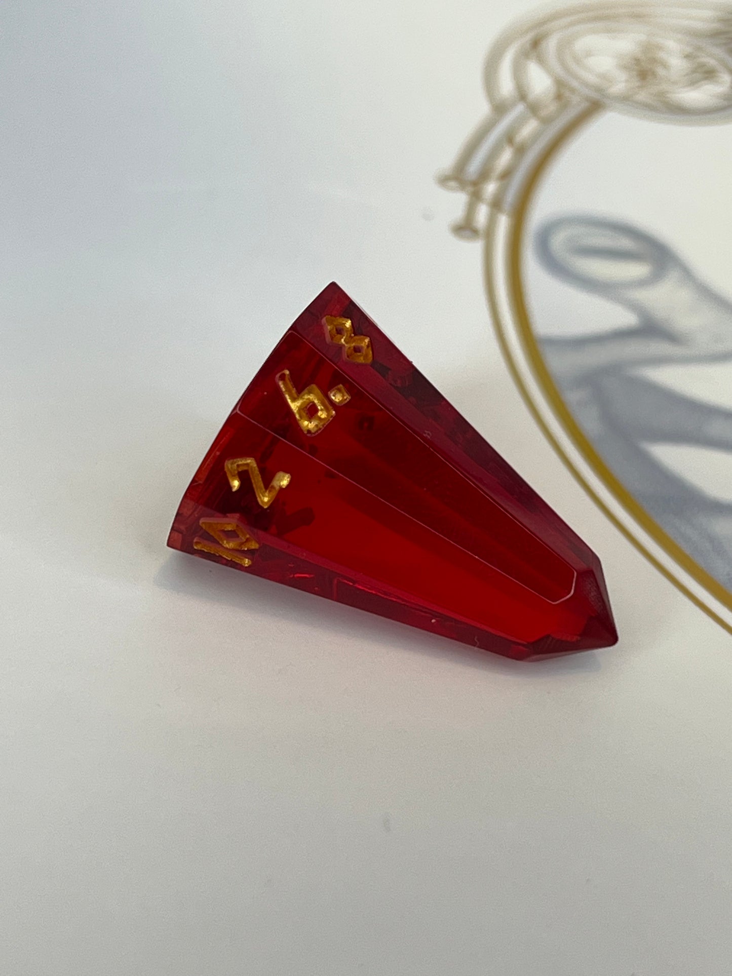 Ruby Firebolt D10 Handmade Resin Dice