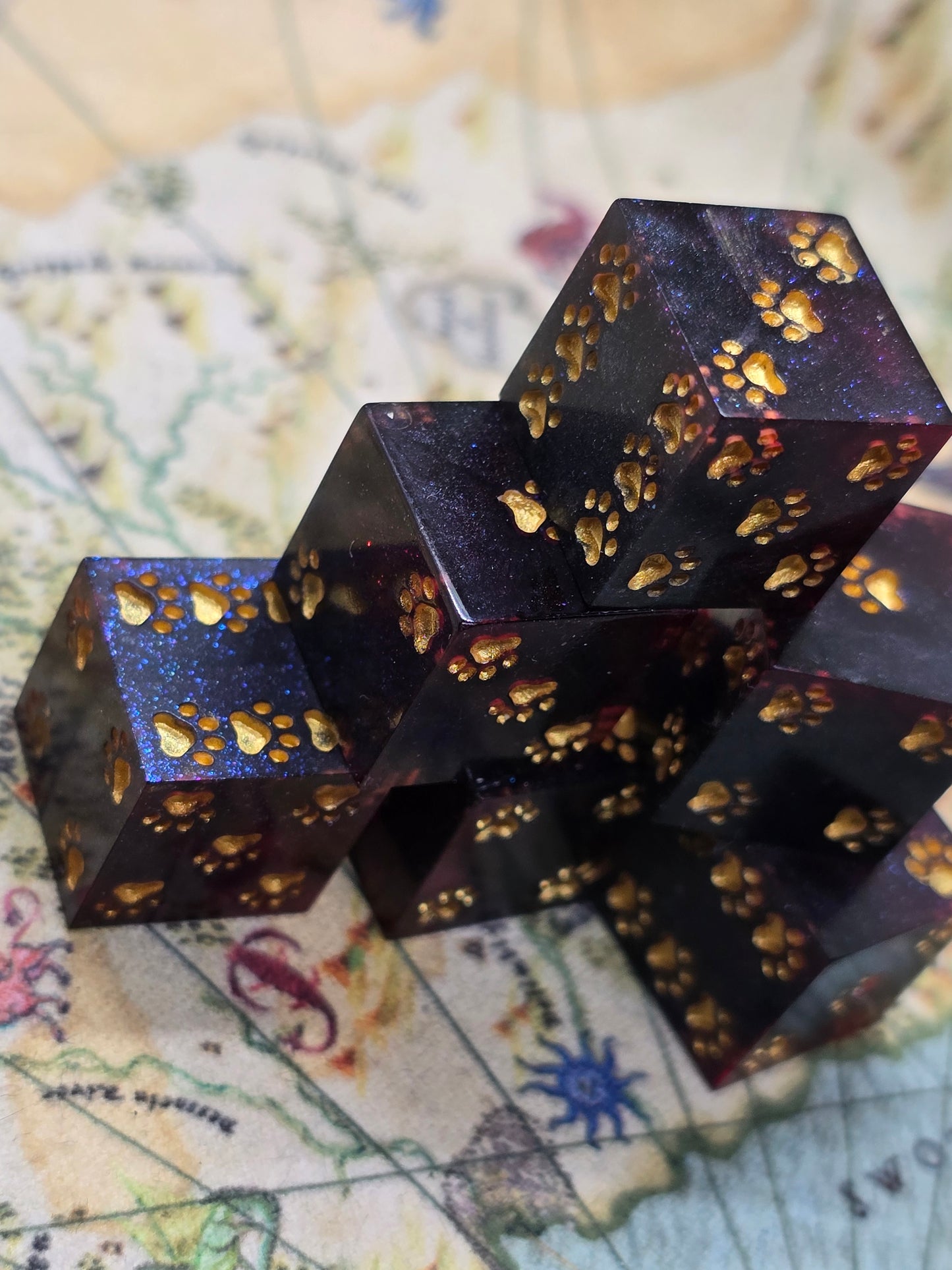 Pawsome D6 handmade dice set