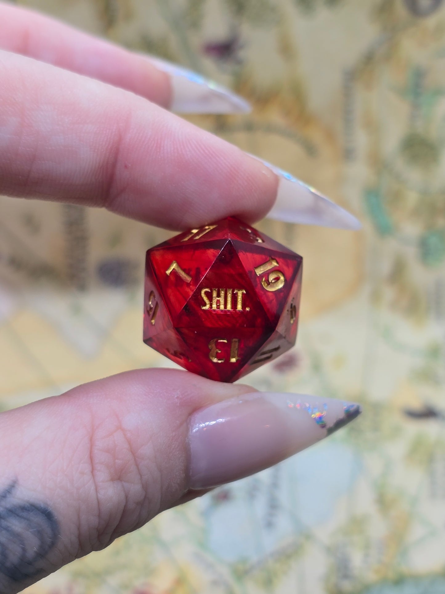 Royal red handmade crit/shit D20