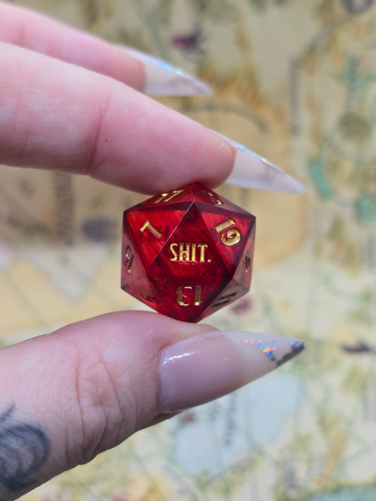 Royal red handmade crit/shit D20