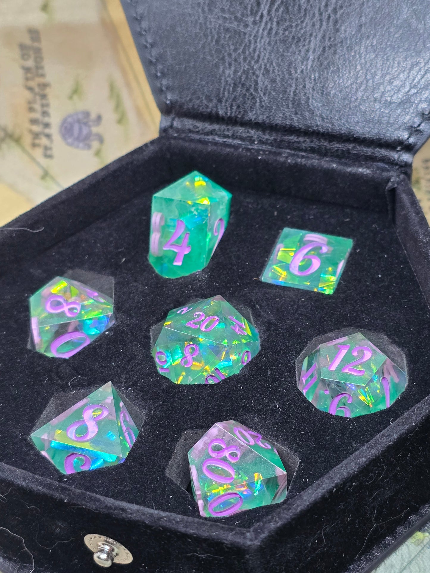 Mermaids tails handmade 7 pc dice set