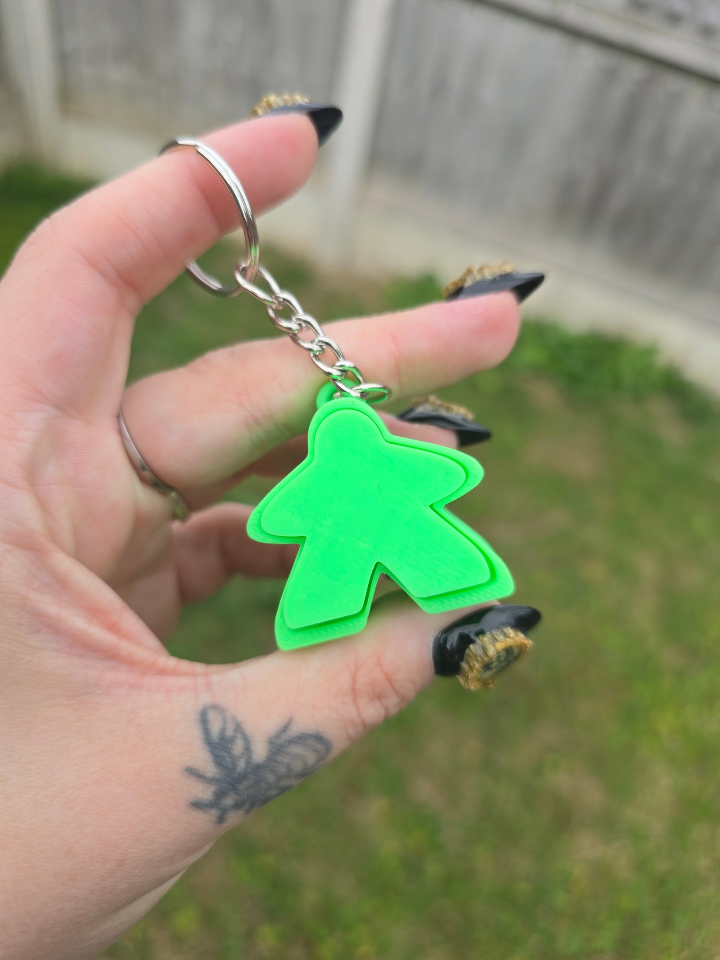 Meeple Fidget Clicker Keyring - with holographic stars