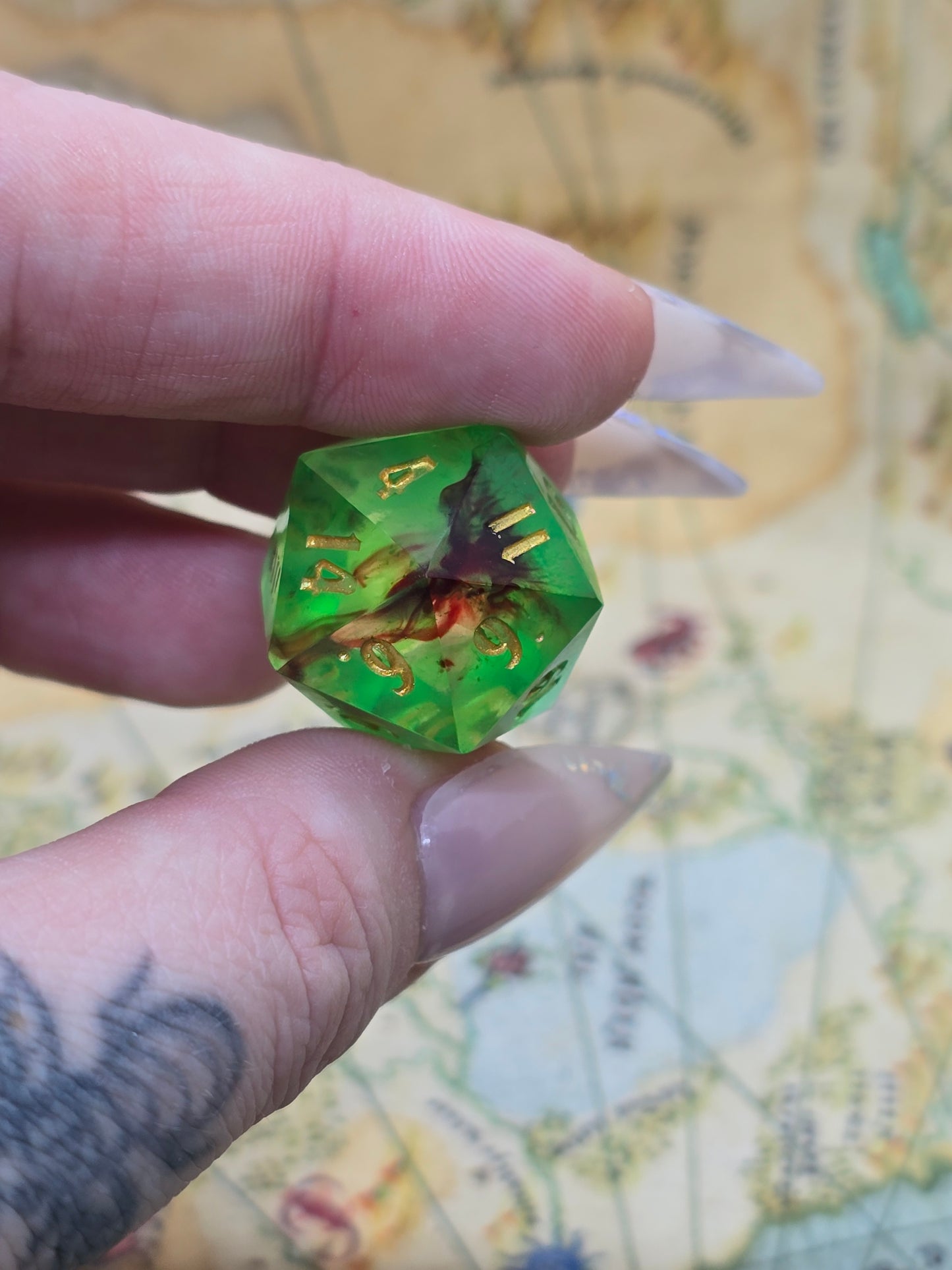 Gelatinous crit handmade D20