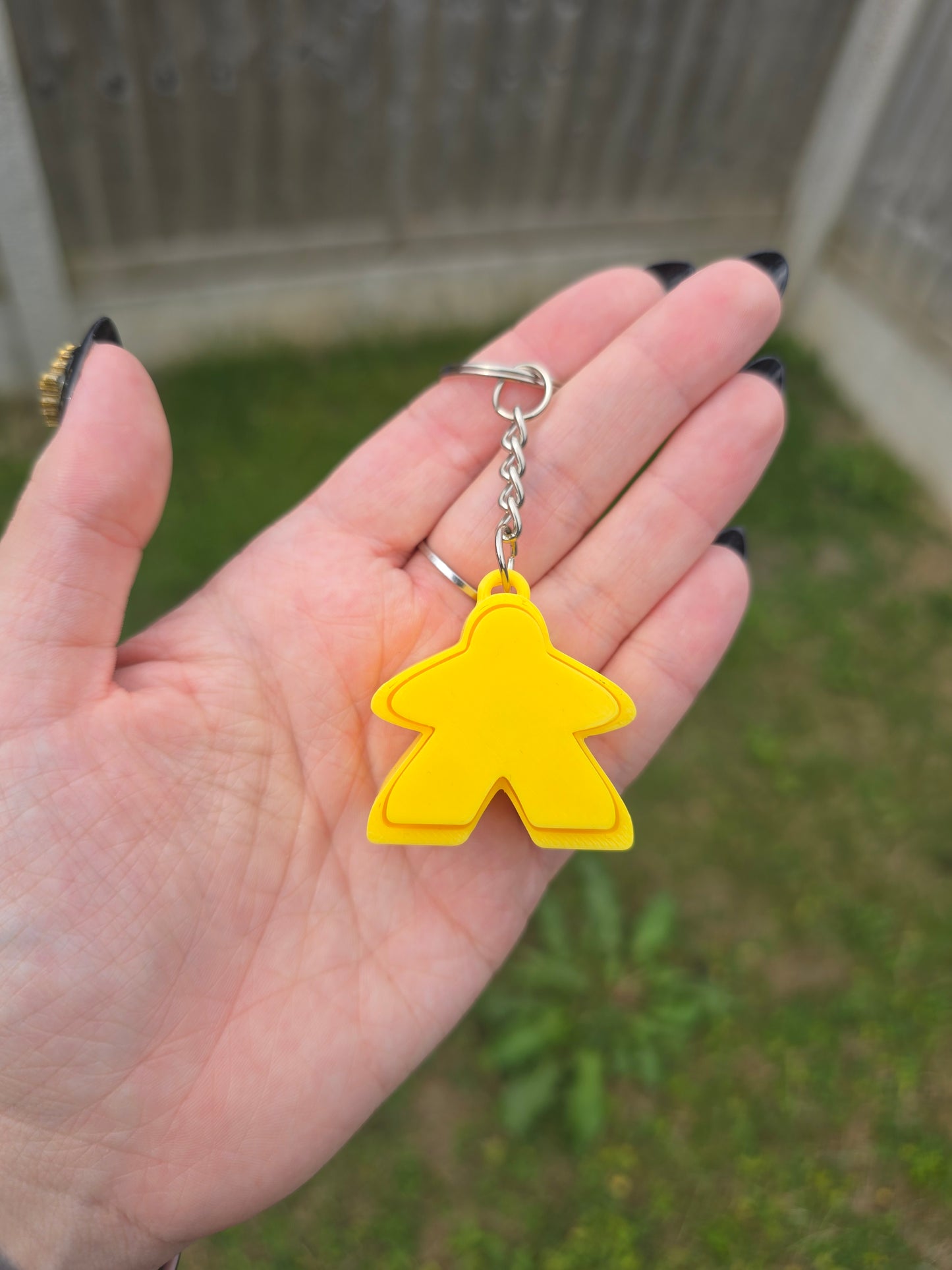 Meeple Fidget Clicker Keyring - with holographic stars
