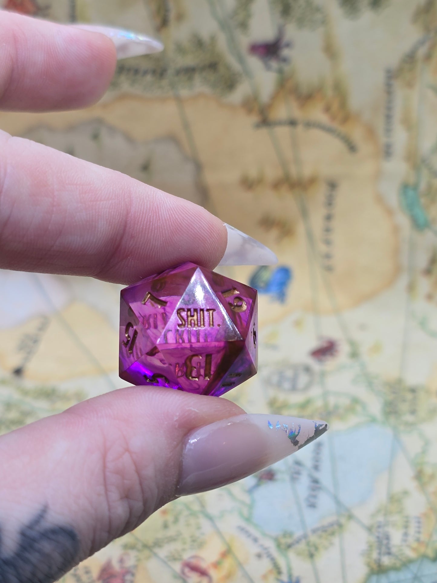 Purple treasure handmade crit/shit D20