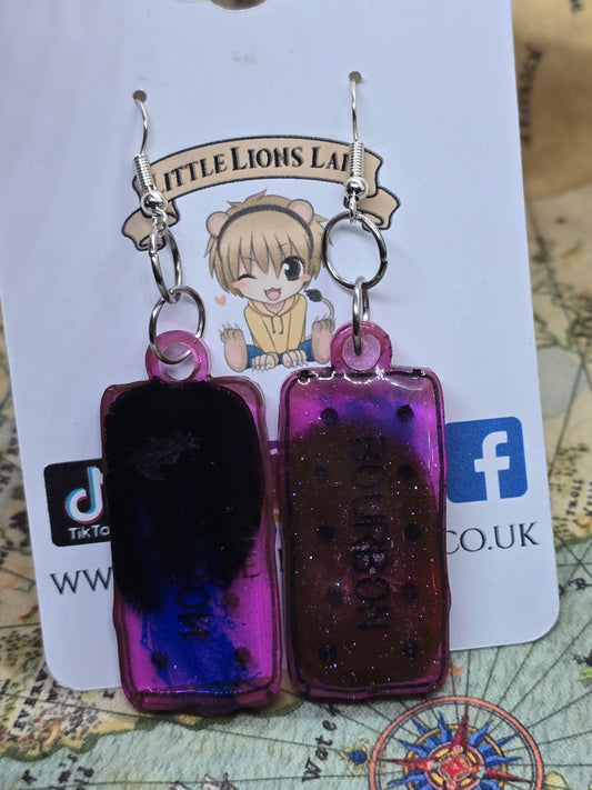 Bourbon biscuit inspired earrings