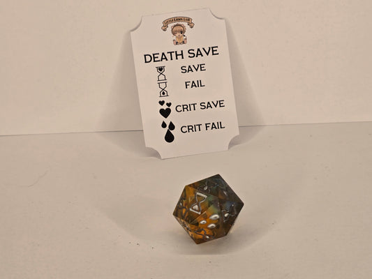 Rainbow handmade death save dice