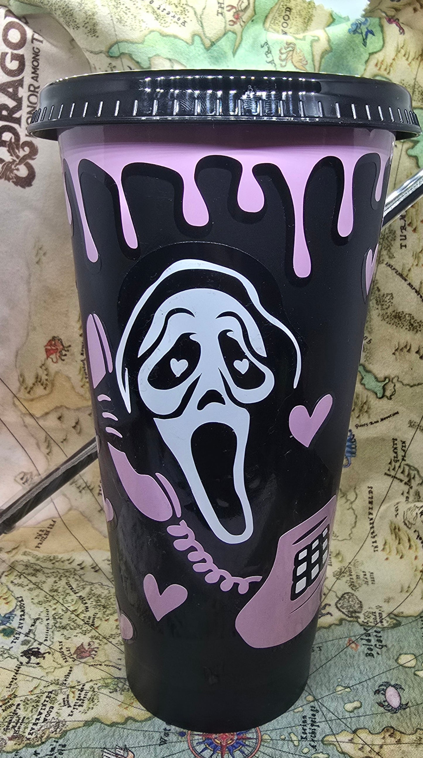 Ghost face leave the mask on horror 24oz reusable cold cup