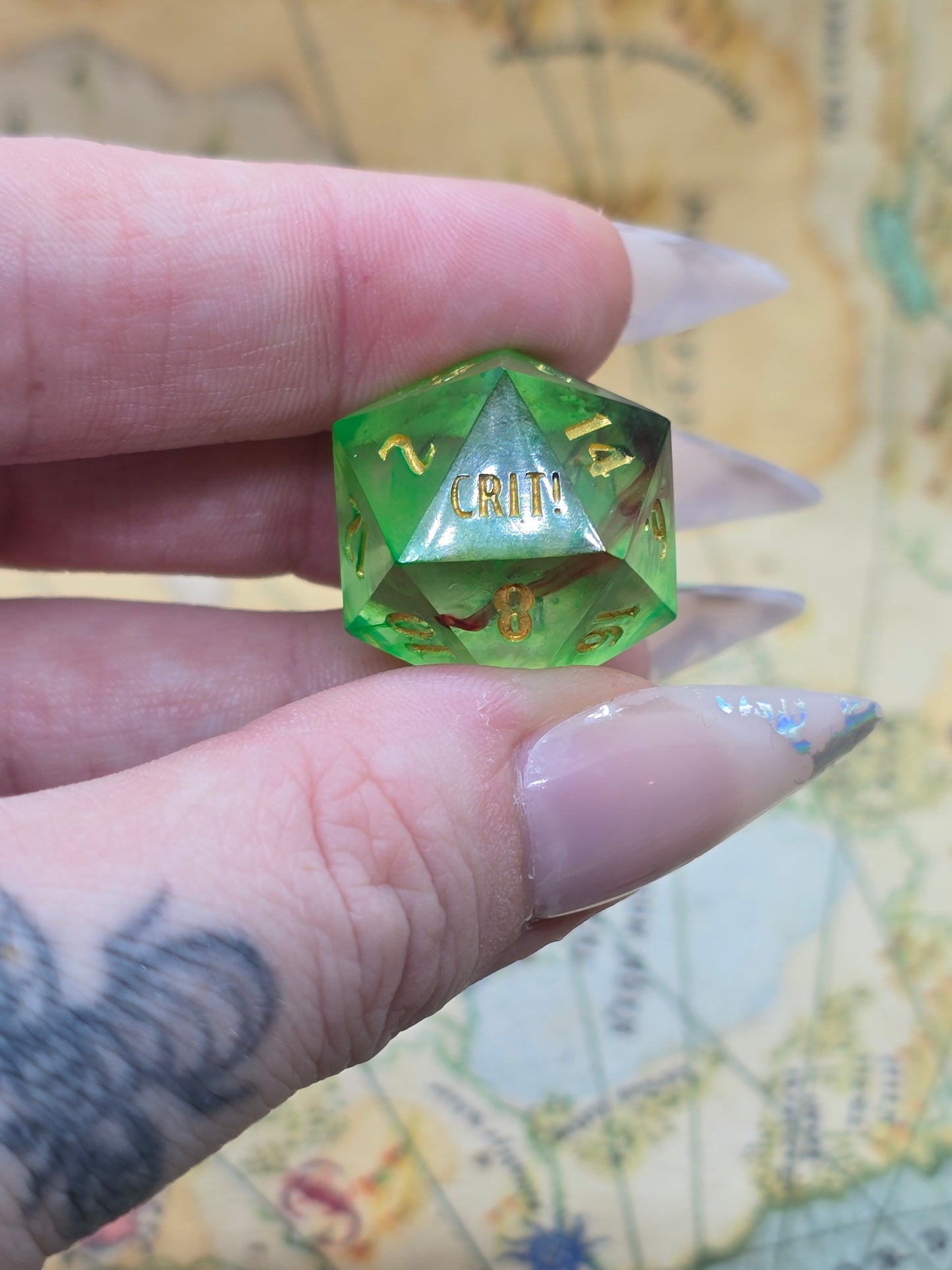 Gelatinous crit handmade D20