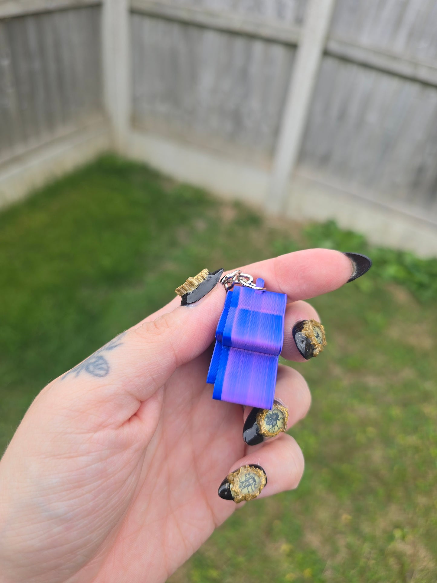 Meeple Fidget Clicker Keyring - with holographic stars