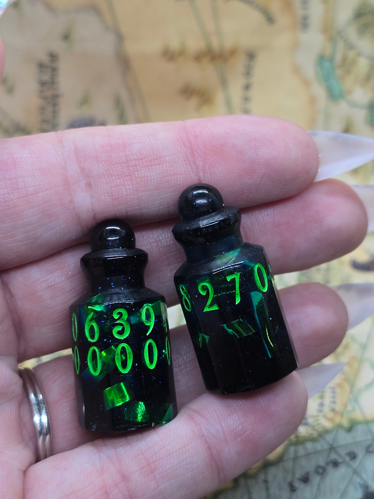 Handmade potion D10 & D100 pair of dice