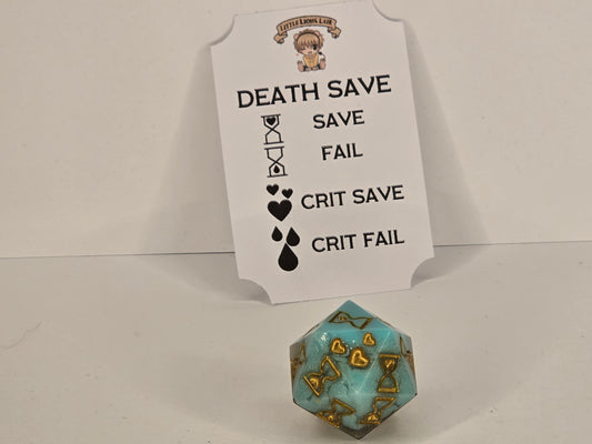 Beach vibes handmade death save dice