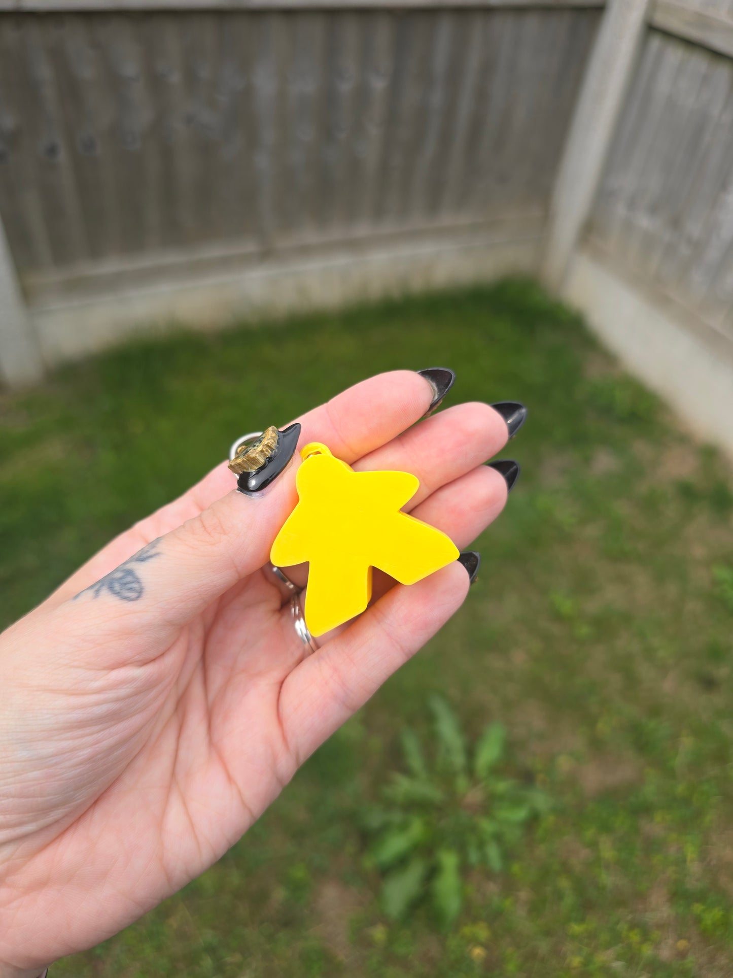 Meeple Fidget Clicker Keyring - with holographic stars